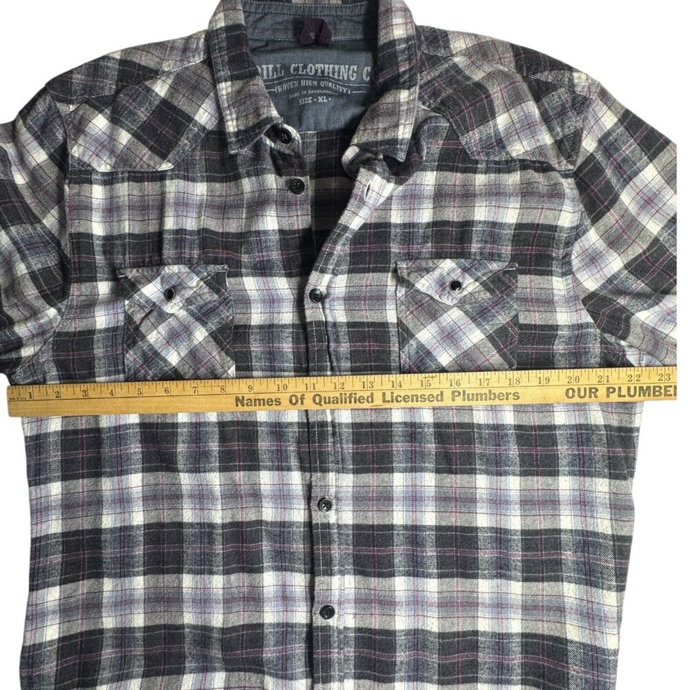 Drill Clothing Co. Mens Plaid Button-Up Shirt Size XL Long Sleeve 100% Cotton - Picture 4 of 9
